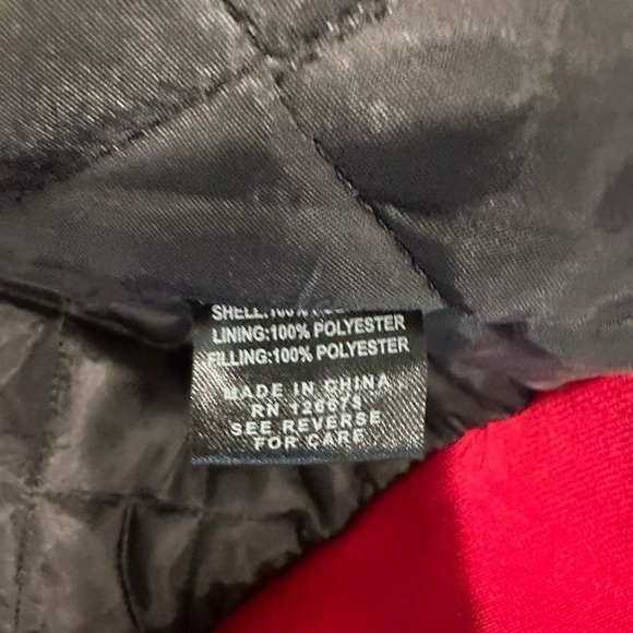 Atlanta Falcons Jacket Mens Small Black Red Satin Varsity Bomber Coat Retro NFL - Picture 3 of 7